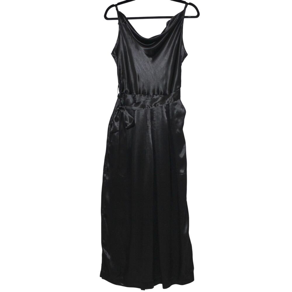 Anthropologie Alizia Cowl Neck Jumpsuit Black Large